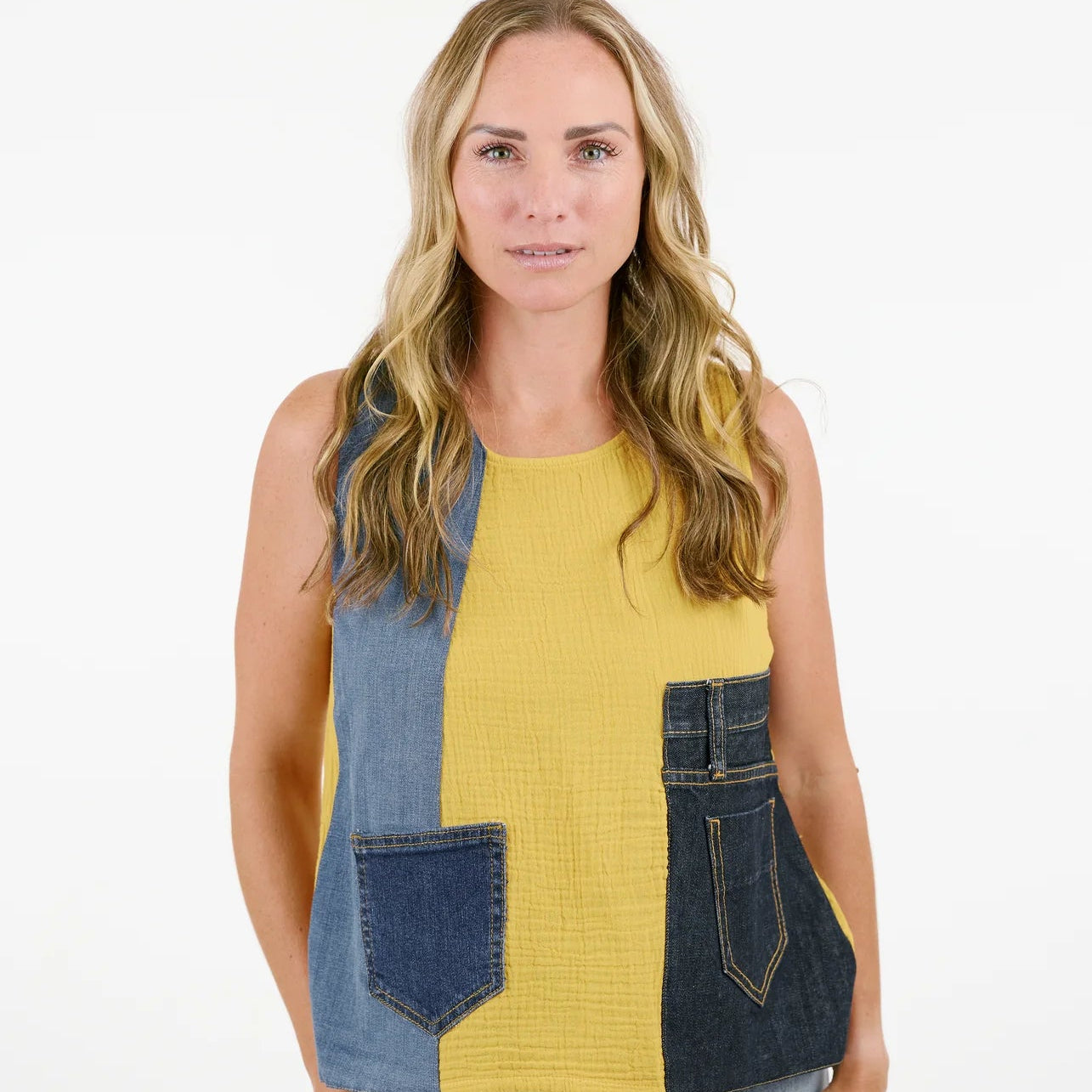 Shannon Passero - Tank Top With Denim Detail