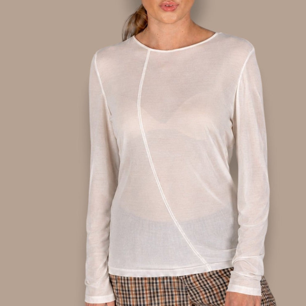 Paolo Tricot - Curved Seam Mesh Top