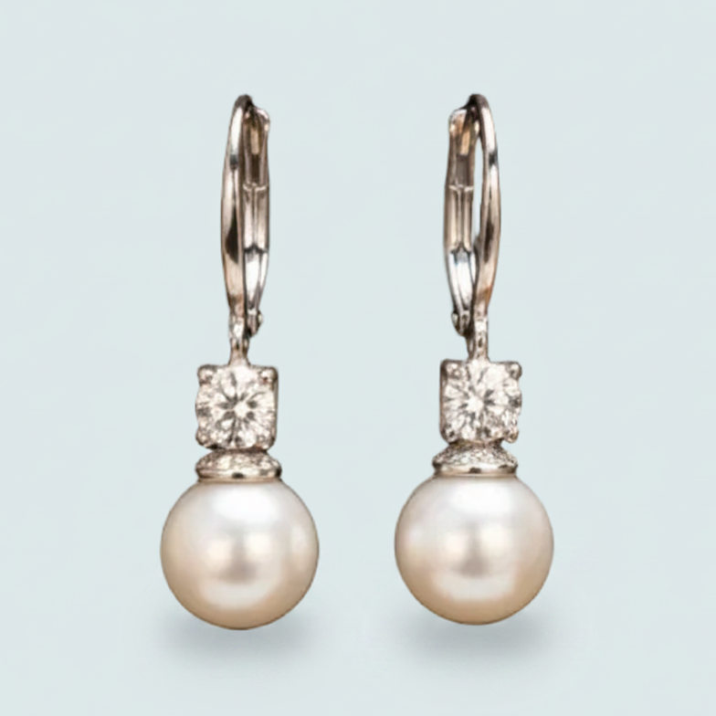 Audrey's - Pearl & Crystal Drop Earrings