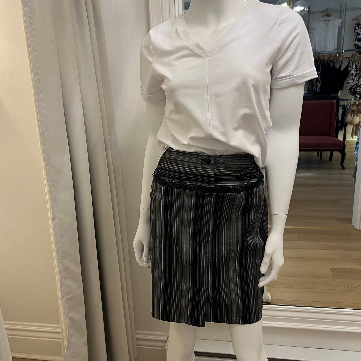 Deannafokes - Striped Skirt With Ruffle Detail