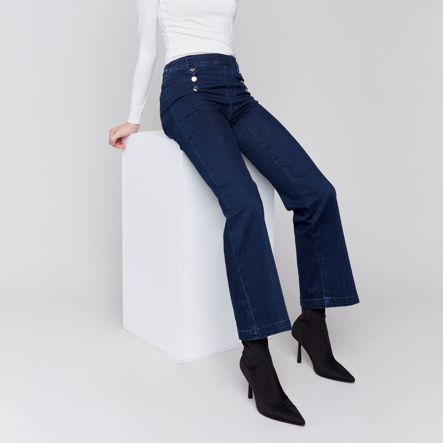 Charlie B - Pull-On Flare Leg Jeans