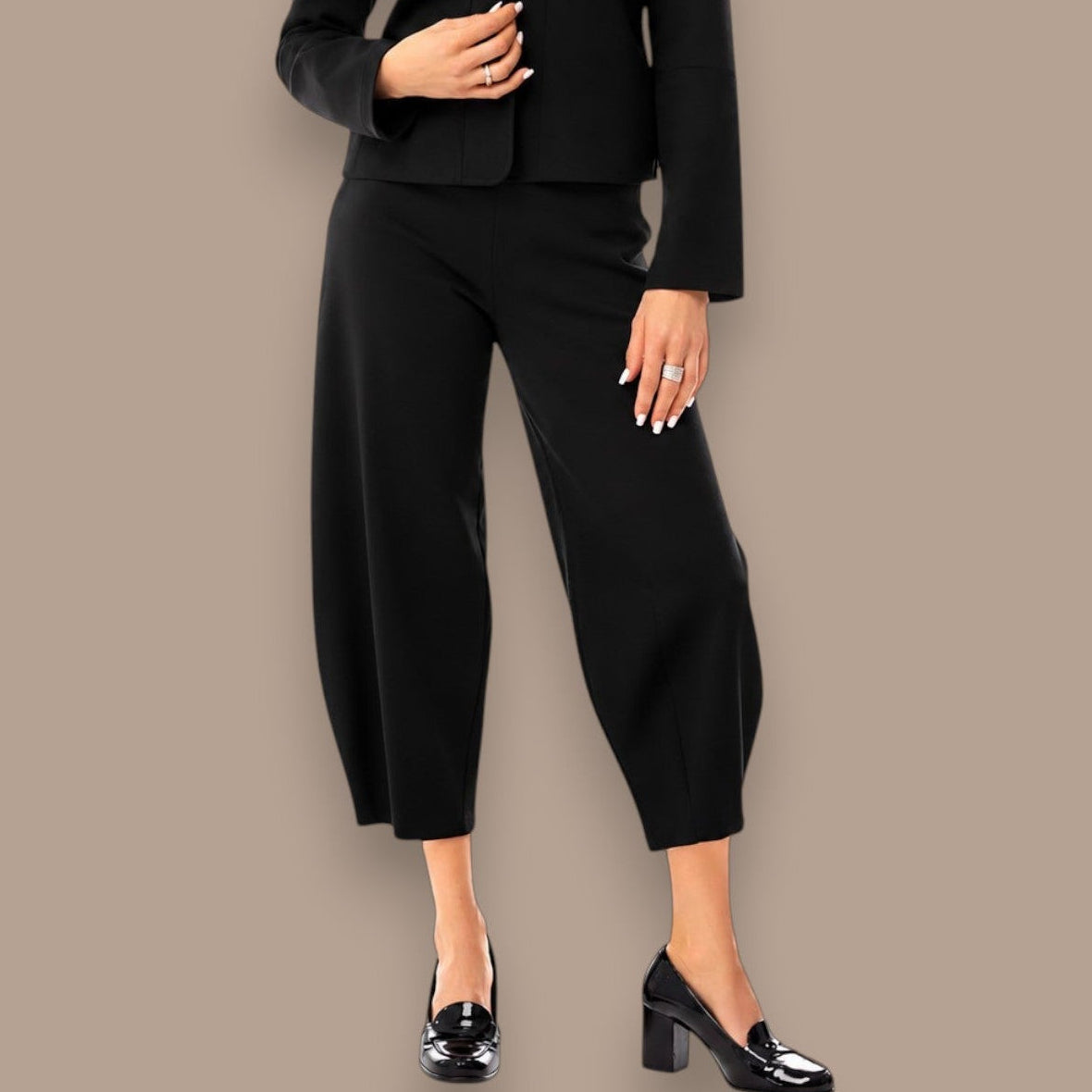 Pure - Cropped Barrel Leg Pull-On Pant
