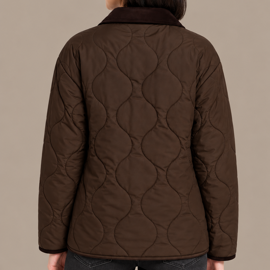 Moffi - Contrast Trim Quilted Jacket