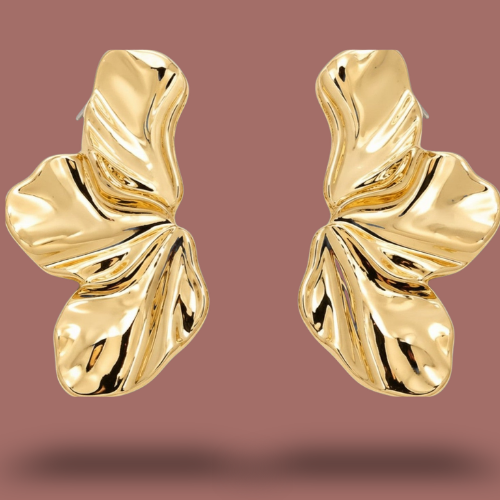 Audrey's - Molten Gold Petal Statement Earrings