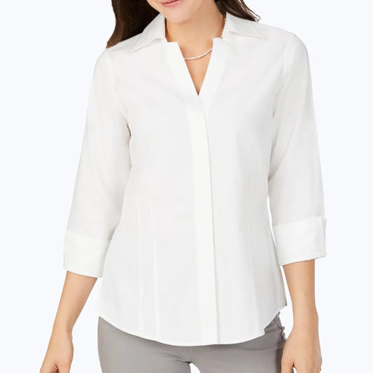 Foxcroft - Taylor No Iron Pinpoint 3/4 Sleeve Blouse