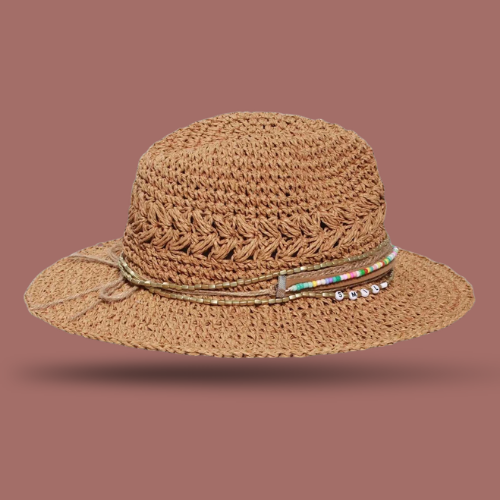 Loevenich - Boho Fedora With “Smile” Beaded Band