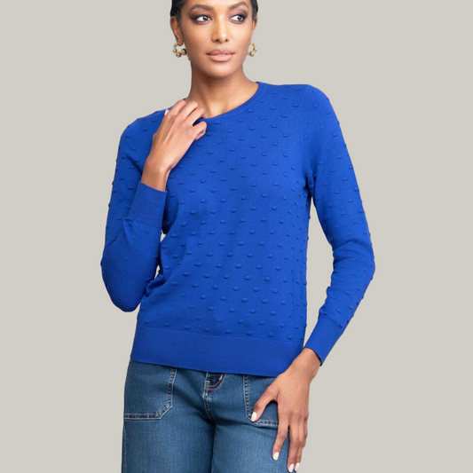 Alison Sheri - Textured Round Neck Sweater