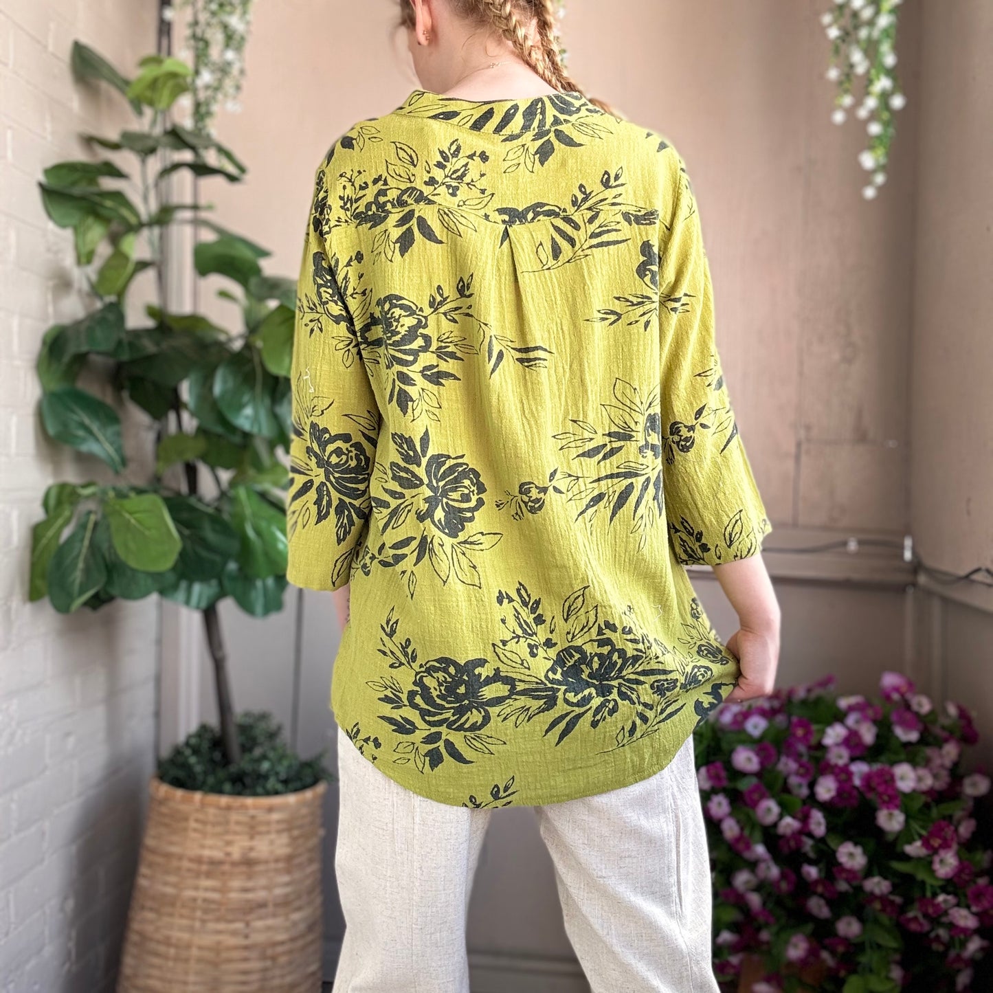 Goa - 3/4 Sleeve Patterned Blouse