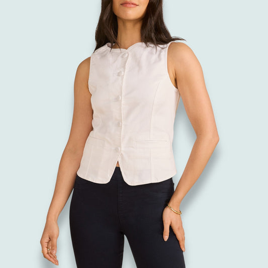 FDJ - Tailored Sleeveless Button-Front Vest