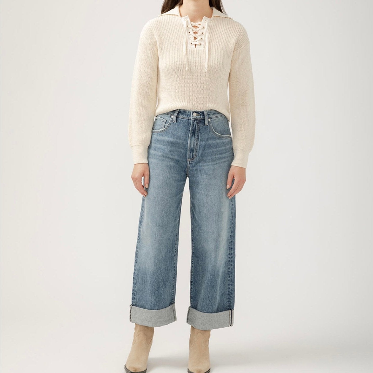 Silver Jeans - Baggy Mid-Rise Wide Leg Jeans