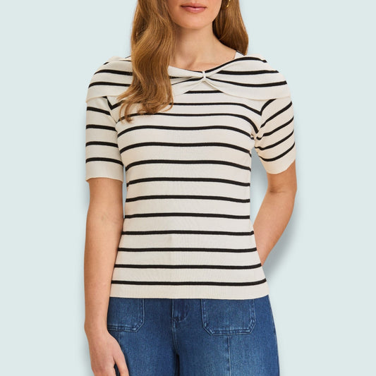 FDJ - Parisian Stripe Twist-Neck Top