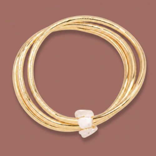 Audrey's - Pearl Accent Multi-Row Rigid Bracelet