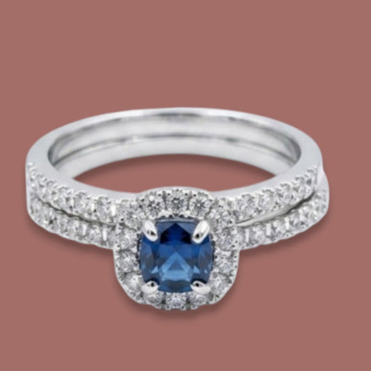 Audrey's - Blue Crystal Double Ring Set
