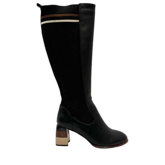 Little Empresses - Knee High Boot With Tri-Coloured Heel