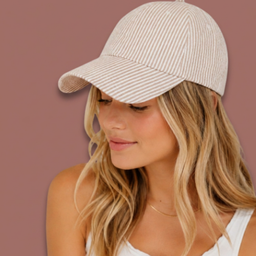 Audrey's - Seersucker Stripe Baseball Cap