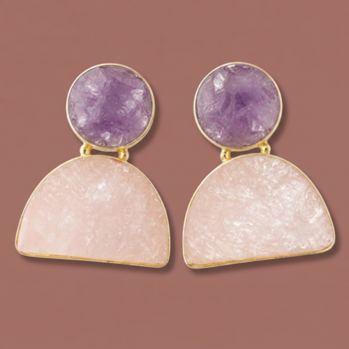 Audrey's - Blush & Lilac Statement Earrings