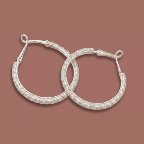 Audrey's - Classic Crystal Hoop Earrings