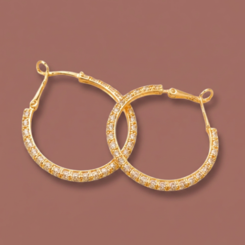 Audrey's - Classic Crystal Hoop Earrings