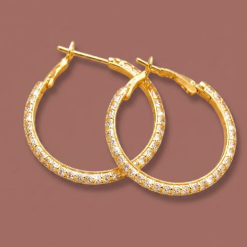 Audrey's - Mid-Size Crystal Hoops