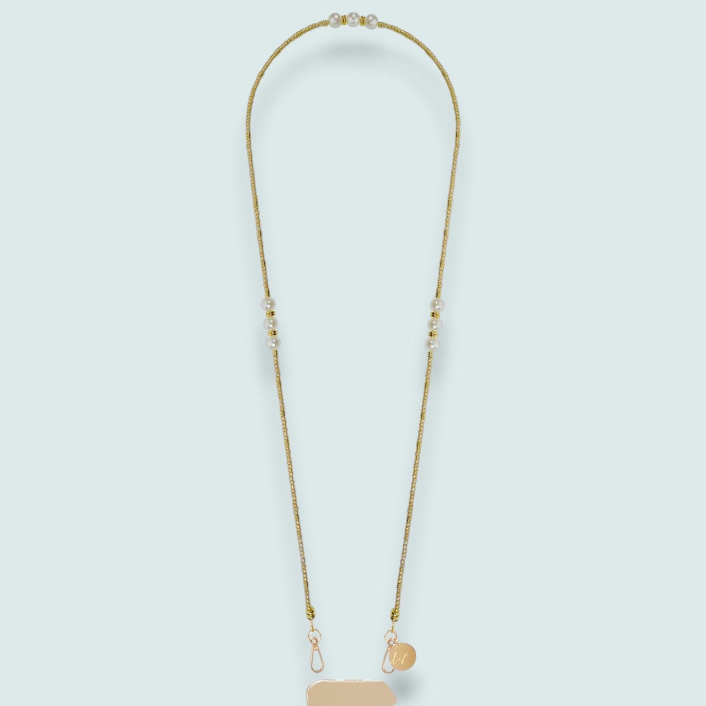 La Coque Française - Iris Pearl & Gold Phone Chain