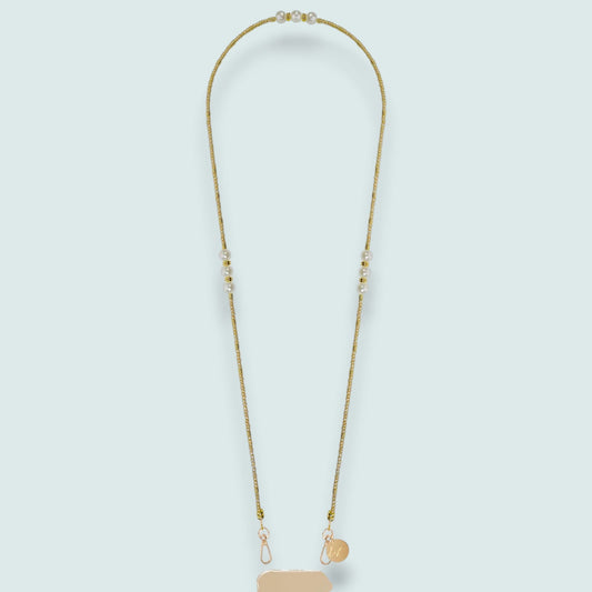 La Coque Française - Iris Pearl & Gold Phone Chain