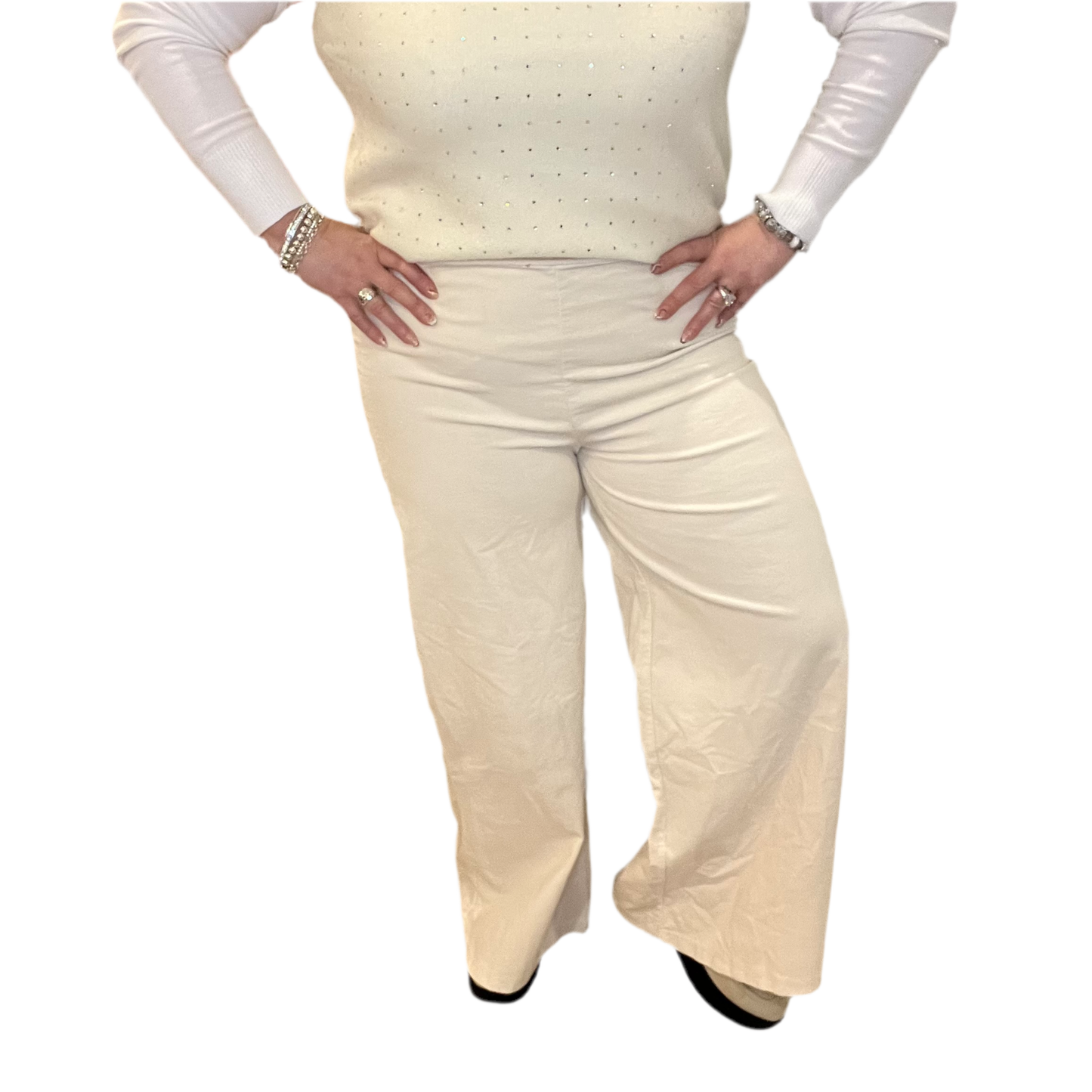 Angela Mara - Pull-On Wide Leg Corduroy Pants