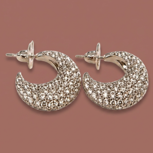Audrey's - Crystal Pavé Hoop Earrings