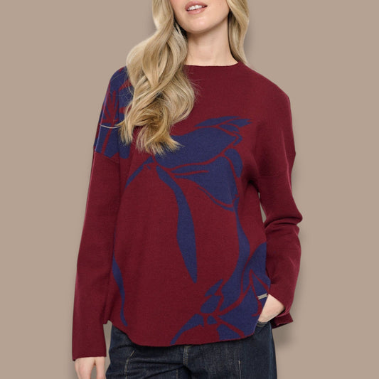 Picadilly - Funnel Neck Floral Sweater