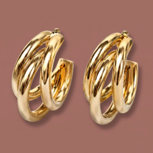 Audrey's - Triple Hoop Statement Earrings