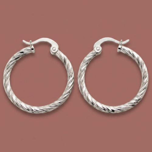 Audrey's - Twisted Texture Hoop Earrings