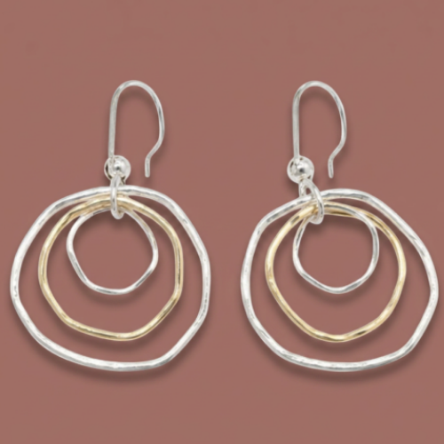 Audrey's - Mixed Metal Organic Loop Drop Earrings
