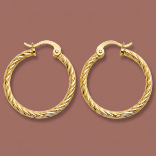 Audrey's - Twisted Texture Hoop Earrings