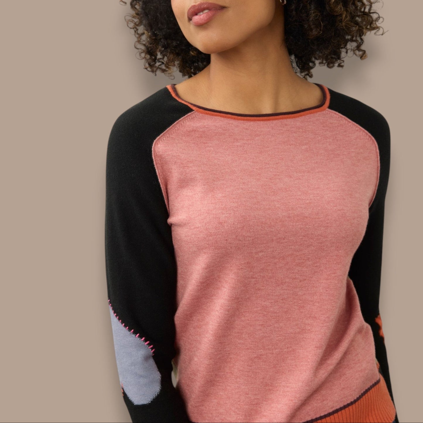 FDJ - Colour Block Fine Knit Sweater