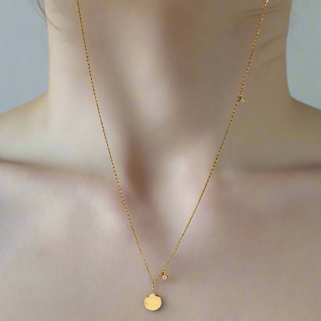 Biwa - Small Gold Charm Necklace