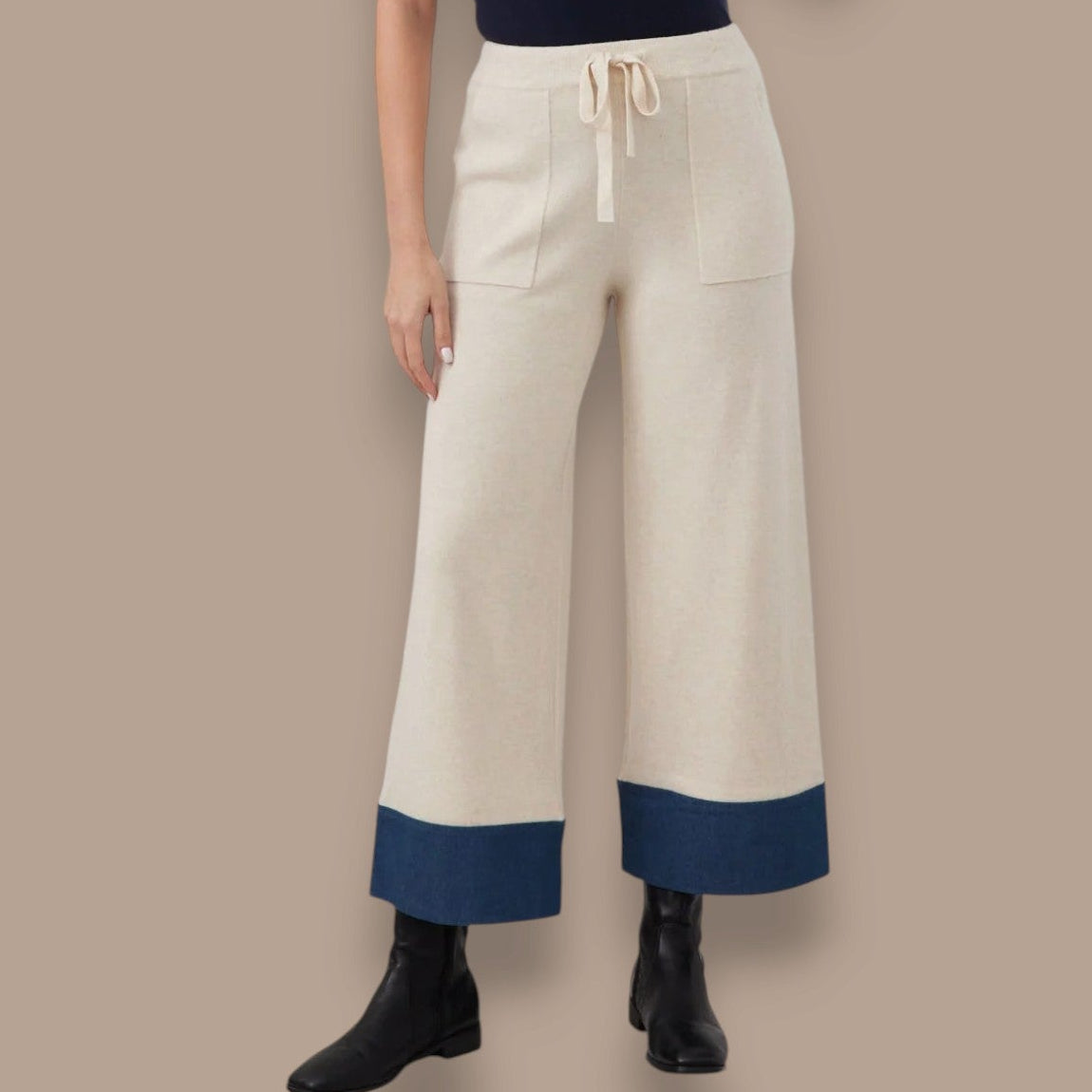 Orange Fashion Village - Willow's Denim-Knit Pants