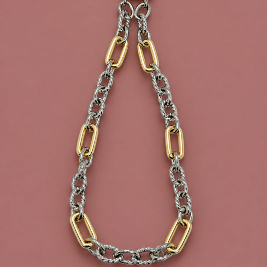 Audrey's - Mixed Metal Magnetic Clasp Necklace