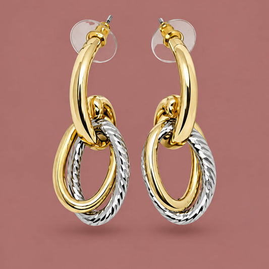 Audrey's - Two-Toned Dangle Hoop Earring