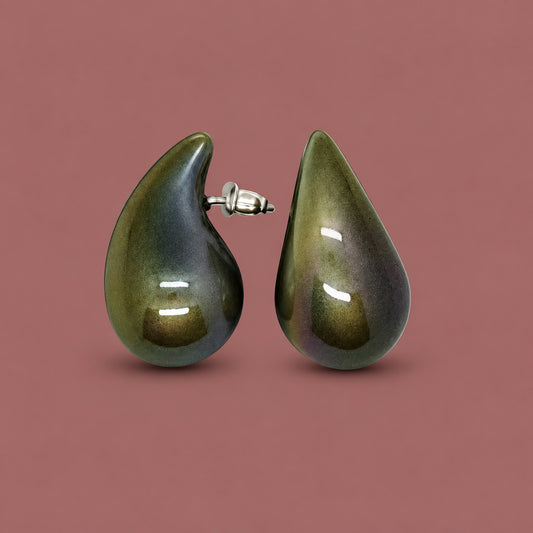 Jacqueline Kent - Duo-Chrome Grey Teardrop Earrings