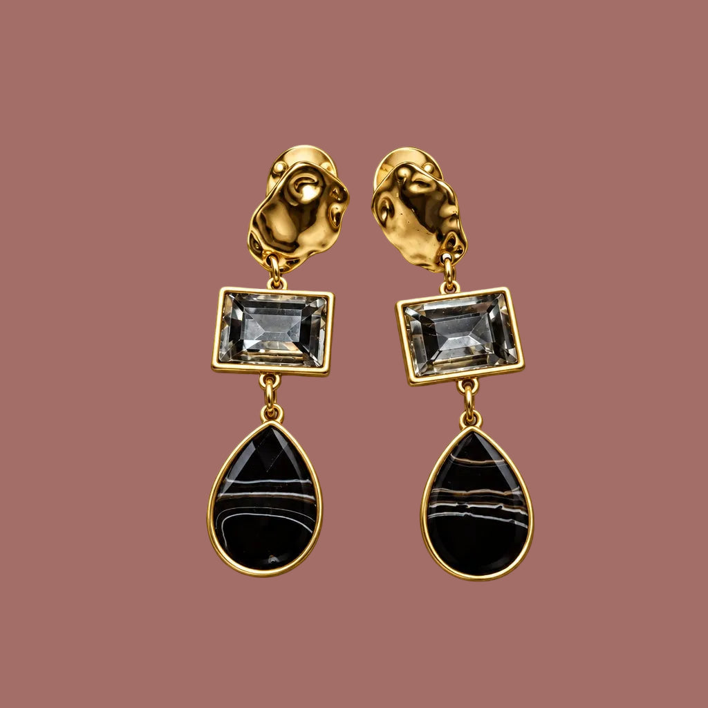 Jacqueline Kent - Molten Gold Dazzle Drop Earrings
