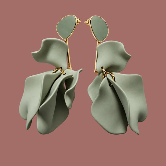 Jacqueline Kent - Golden Sage Drop Petal Earring
