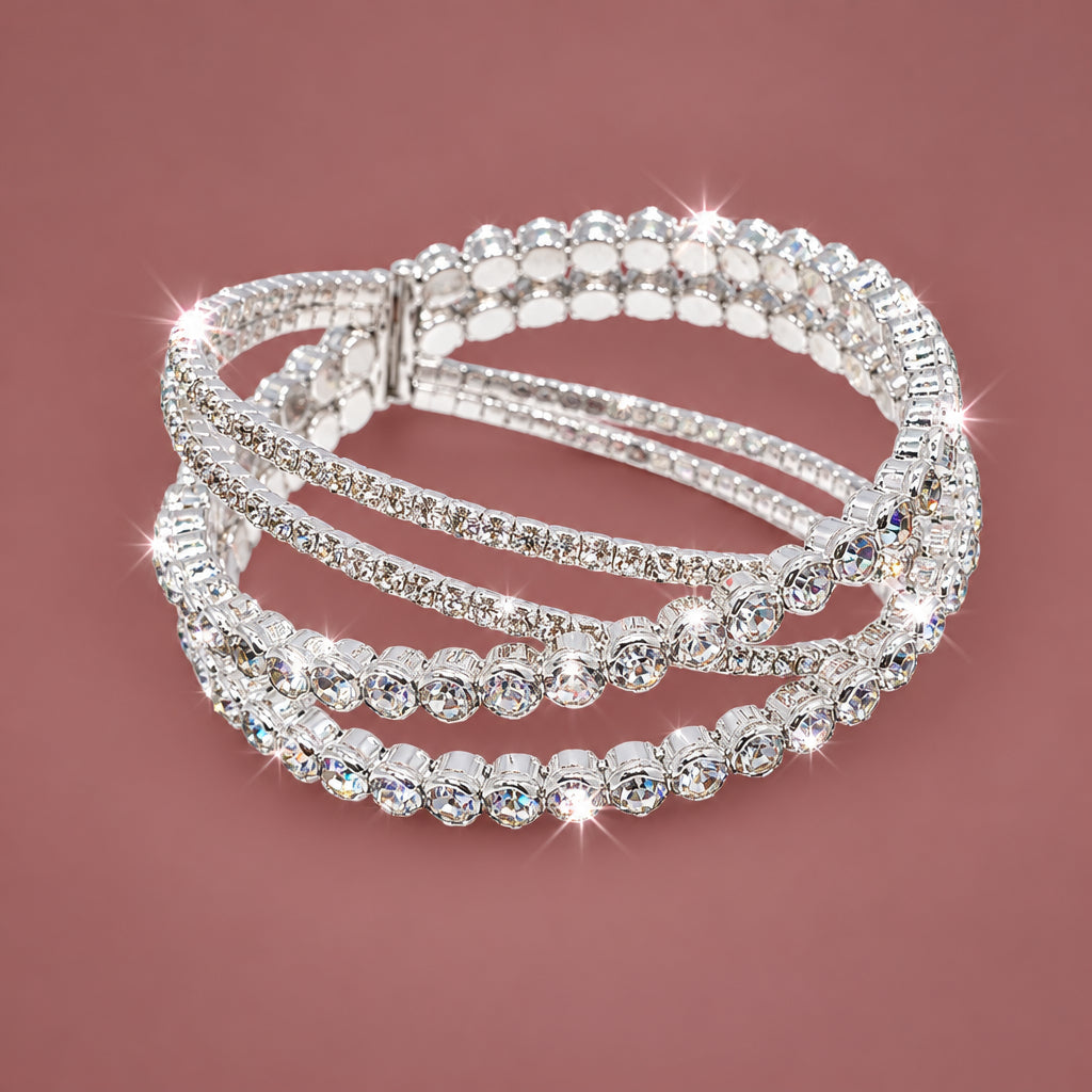 Audrey's - Bezel Cut Crystal Cuff Bracelet