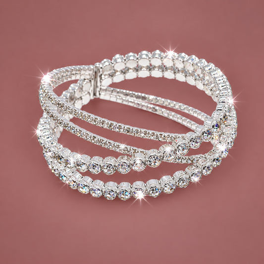 Audrey's - Bezel Cut Crystal Cuff Bracelet