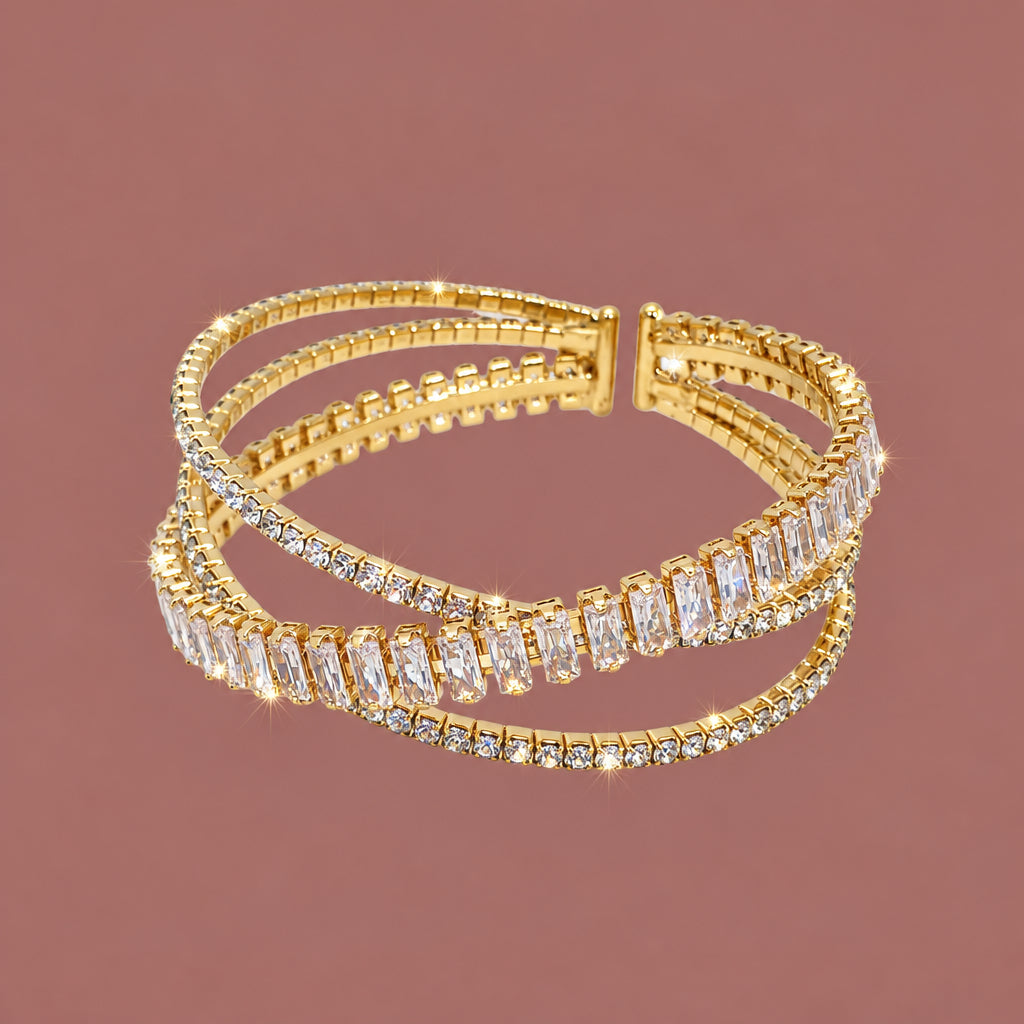 Audrey's - Radiant Cut Crystal Cuff Bracelet