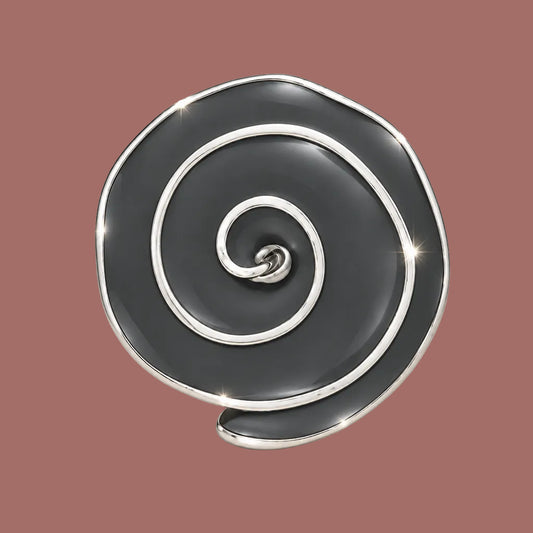 Audrey's - Silver Swirl Magnetic Rose Brooch