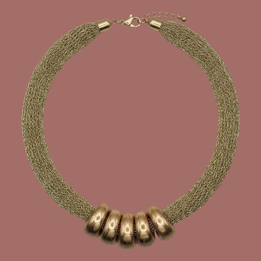 Audrey's - Metallic Beaded Mesh Necklace