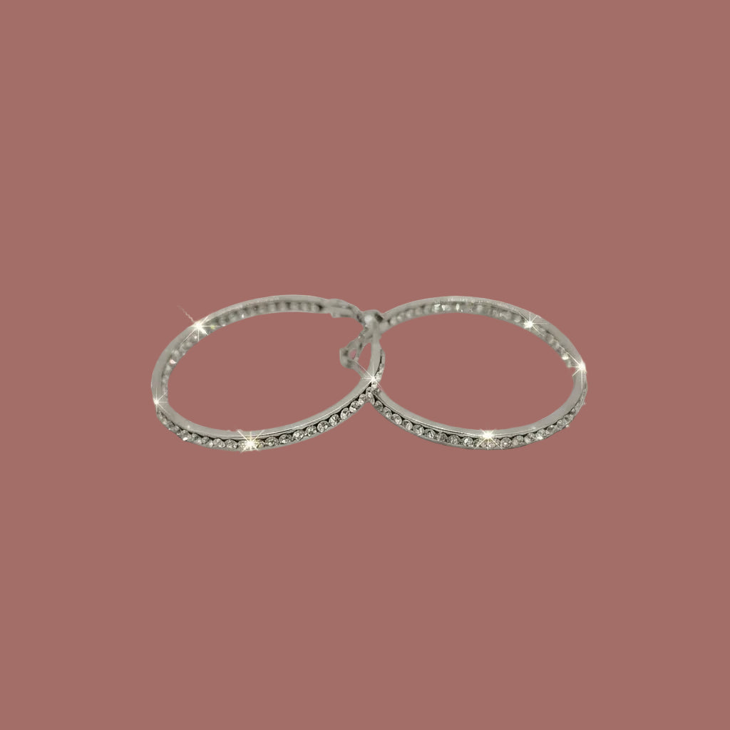 Jacqueline Kent - Round Crystal Hoop Earring