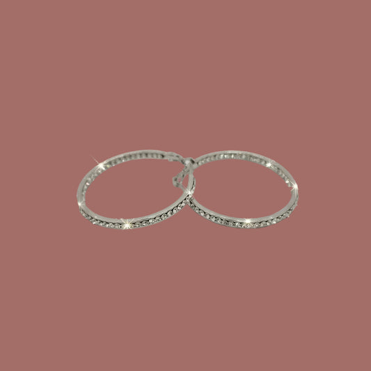 Jacqueline Kent - Round Crystal Hoop Earring
