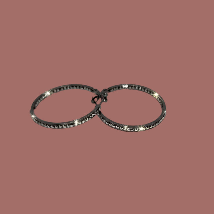 Jacqueline Kent - Round Crystal Hoop Earring