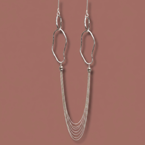 Audrey's - Fluid Silver Cascade Necklace