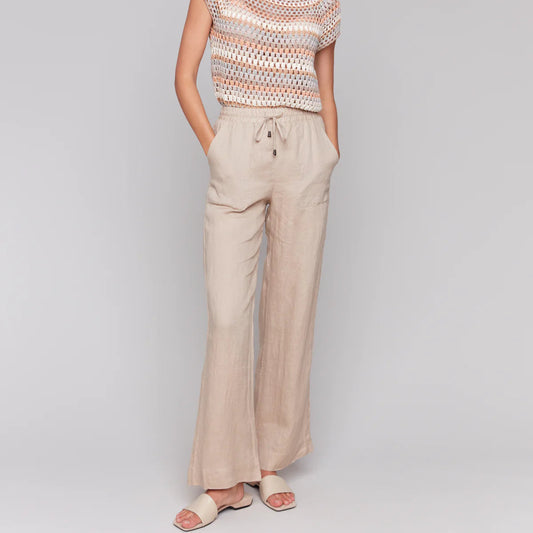 Charlie B - Tie-Waist Pull-On Linen Pants